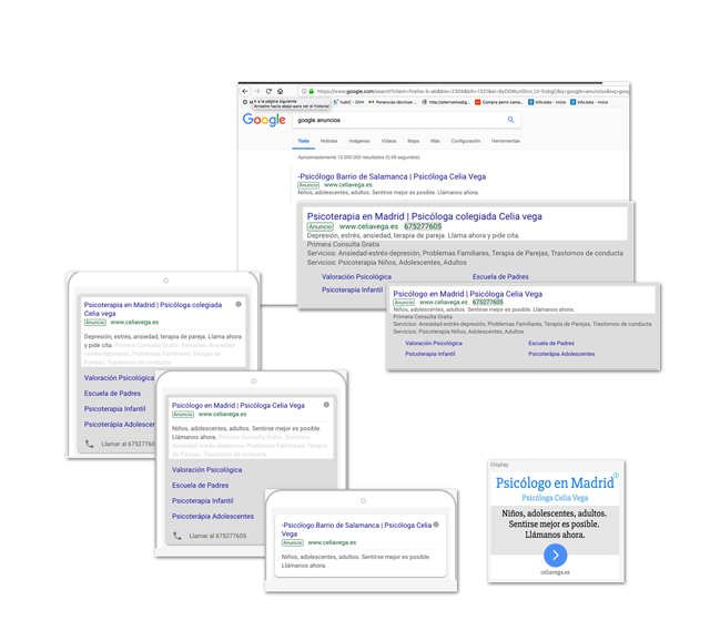 campaña de anuncios adwords celia vega